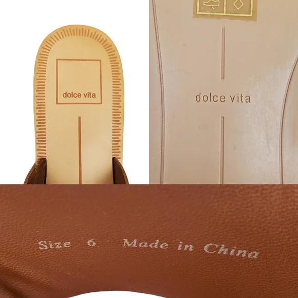 Dolce Vita Womens Chaia Tan Leather Slide Sandals Shoes Size 6 - Picture 7 of 8